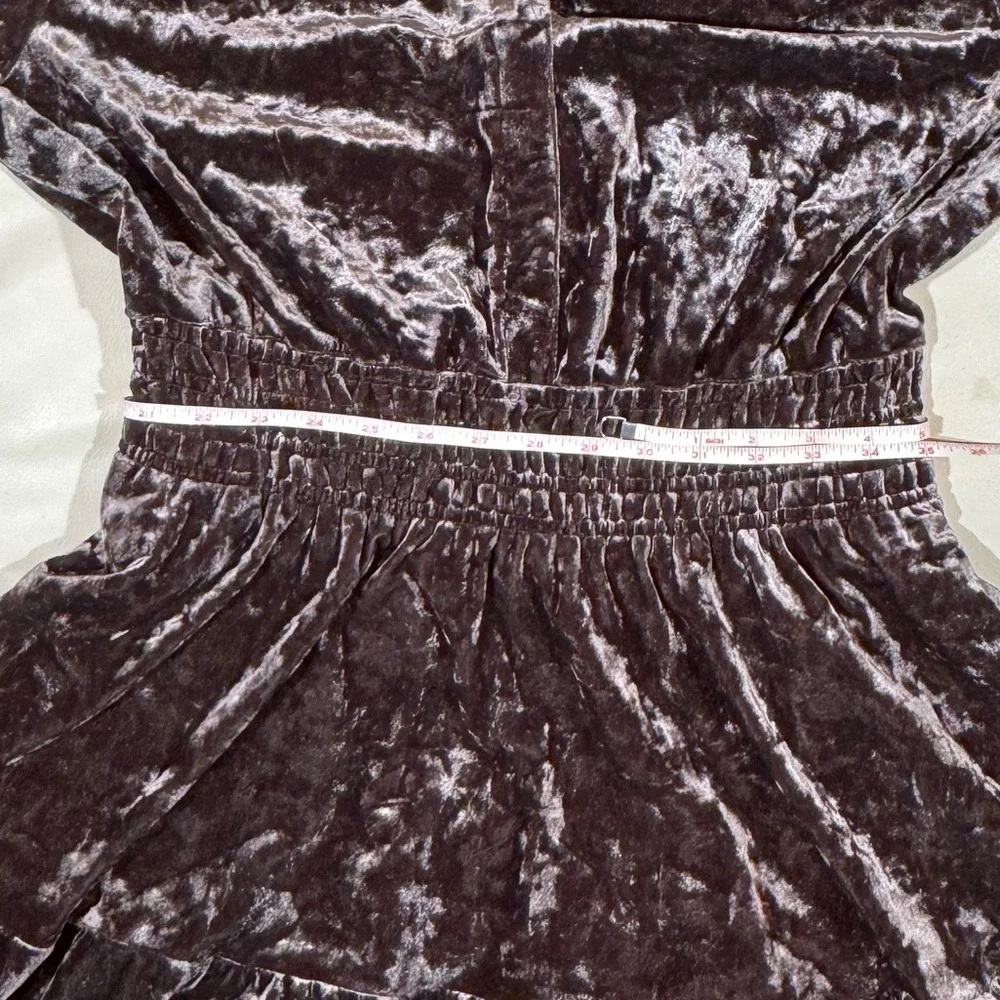 Belle Boho by Kim Gravel Crushed Velvet Tiered Maxi Dress in Espresso - Picture 8 of 9